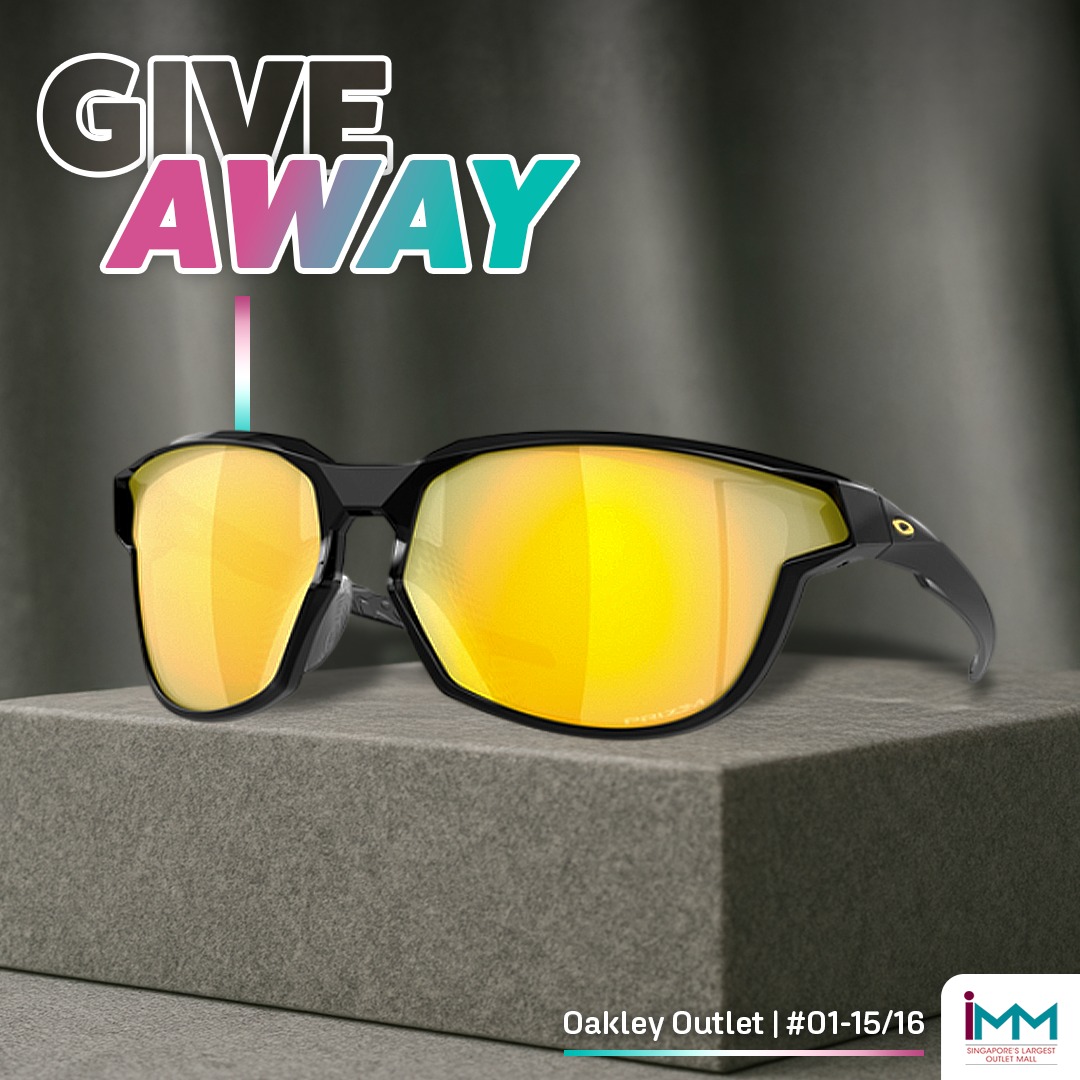 A stylish pair of Oakley sunglasses, representing the new outlet at IMM.