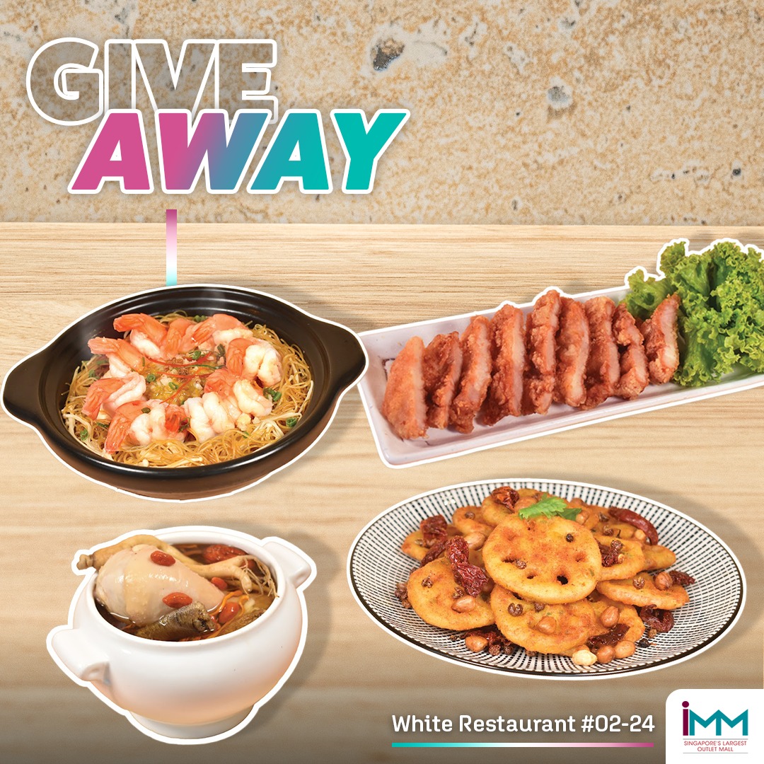 A captivating spread of White Restaurant's limited-time dishes, including prawns, pork belly, soup, and lotus root.
