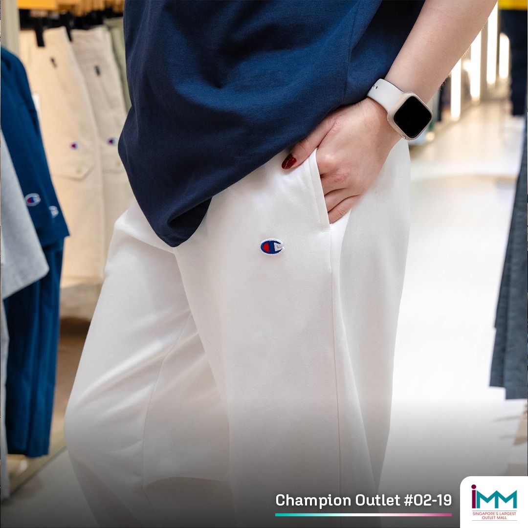 Stylish Champion streetwear on display