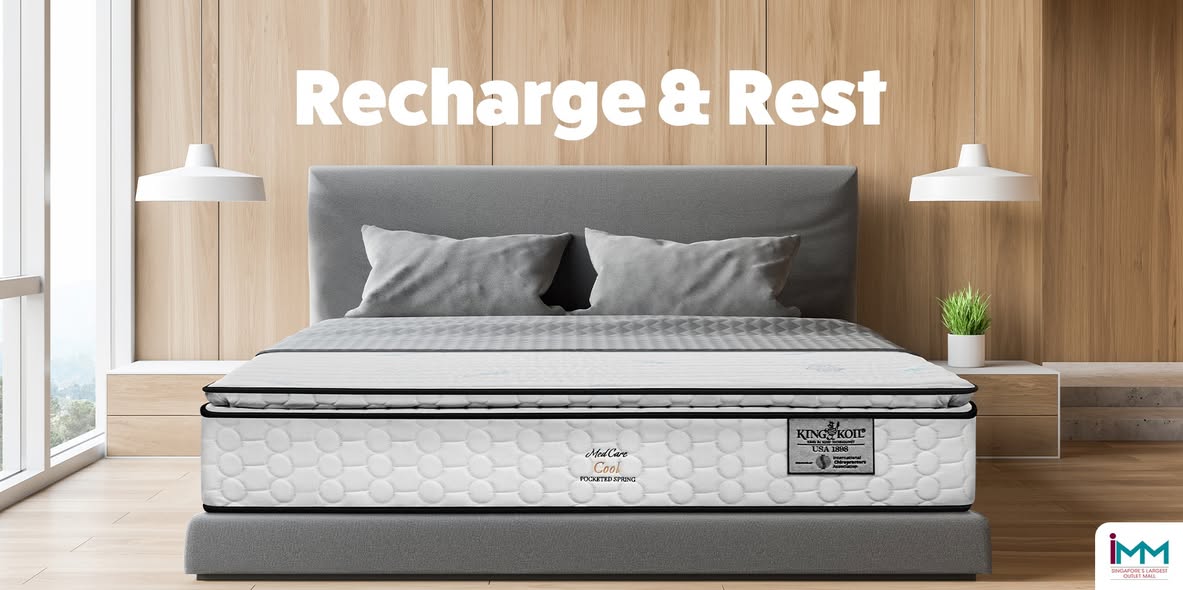 A serene bedroom setting, showcasing King Koil bolsters, pillows, and bedding for ultimate relaxation.