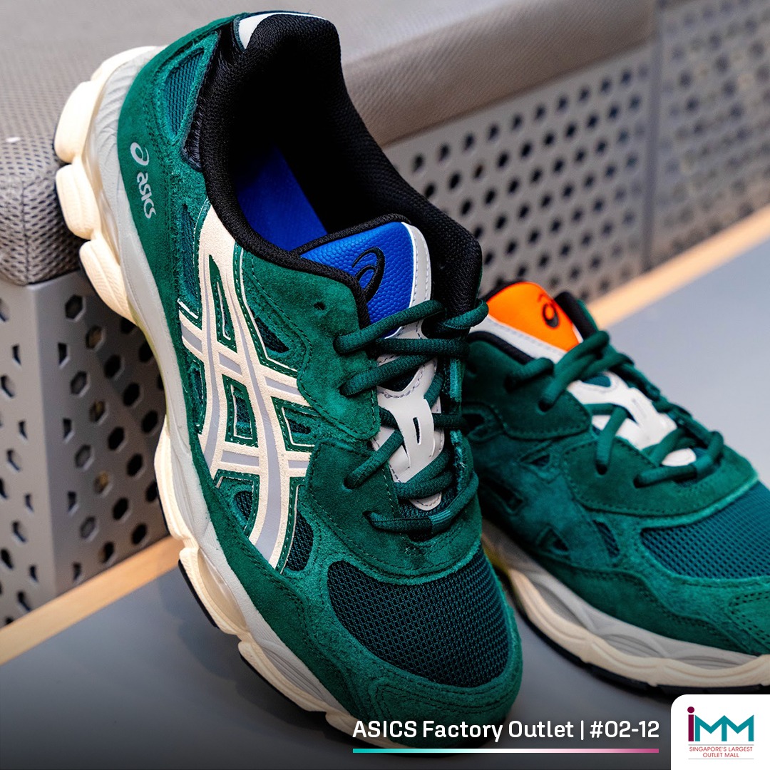 Close-up detail of durable footwear materials at the ASICS Factory Outlet