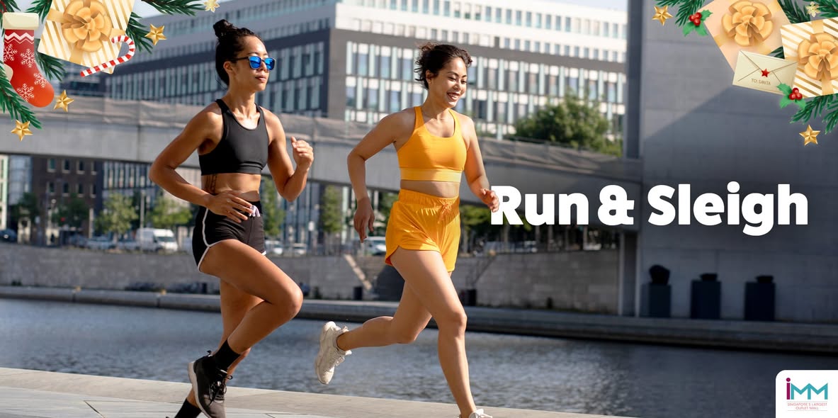 A runner enjoying a festive jog in a park during the holiday season