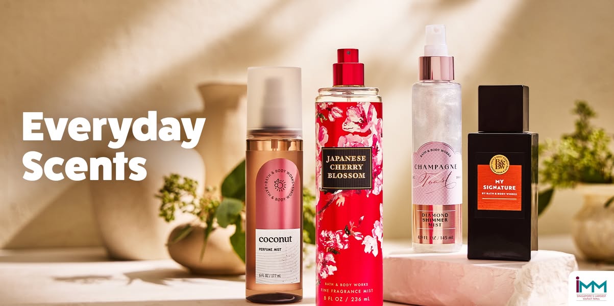 Assortment of vibrant body mist bottles
