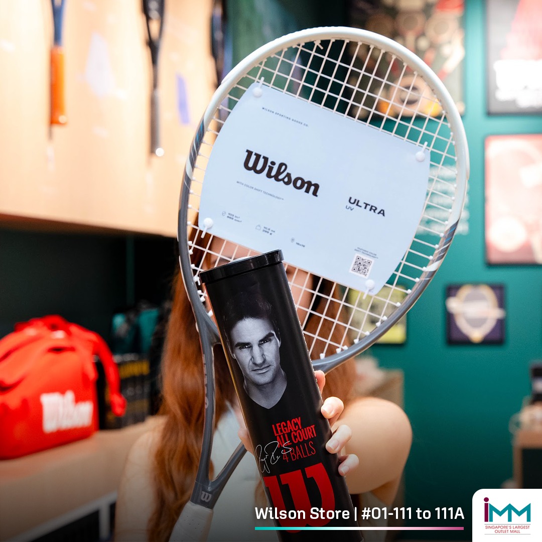 Display of Wilson tennis rackets and apparel