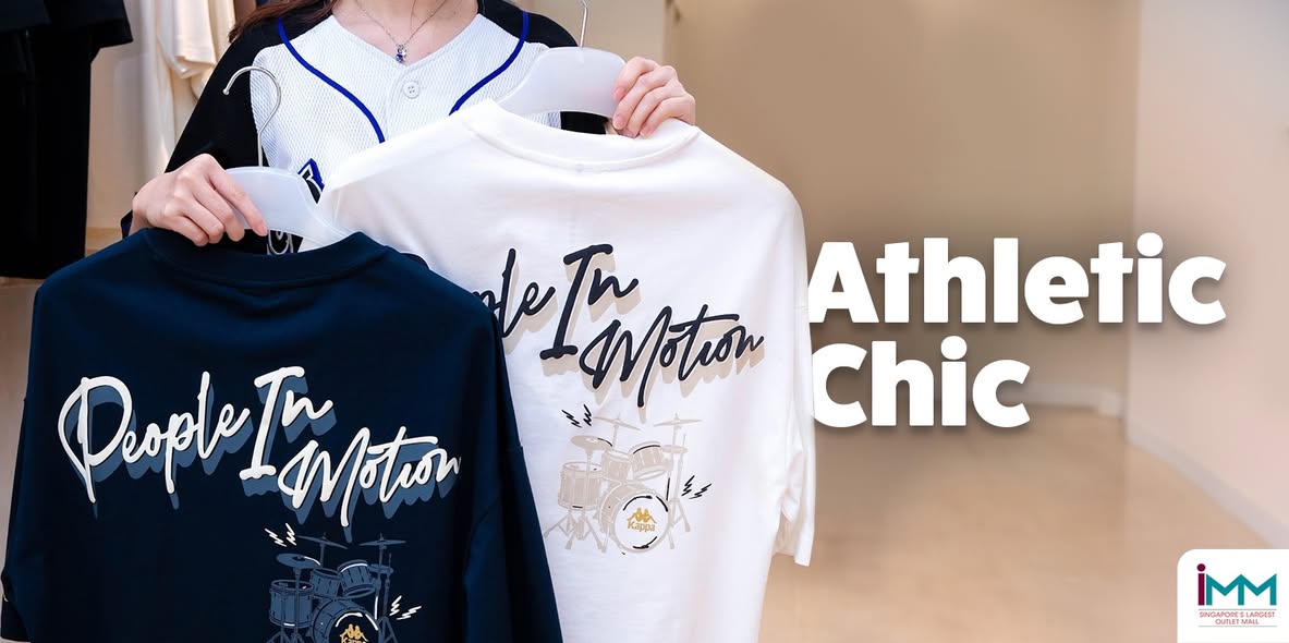 Model wearing Kappa athleisure apparel, showcasing a dynamic look