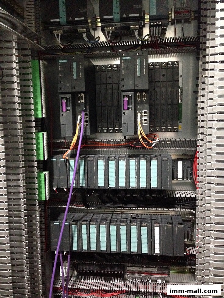 Close-up view of an industrial electrical control panel with Siemens components.