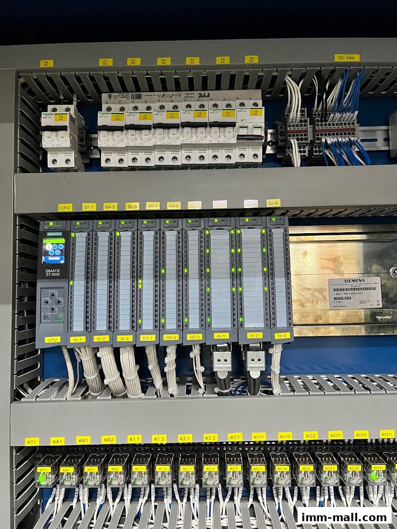 A close-up view of an industrial electrical control panel with Siemens components.