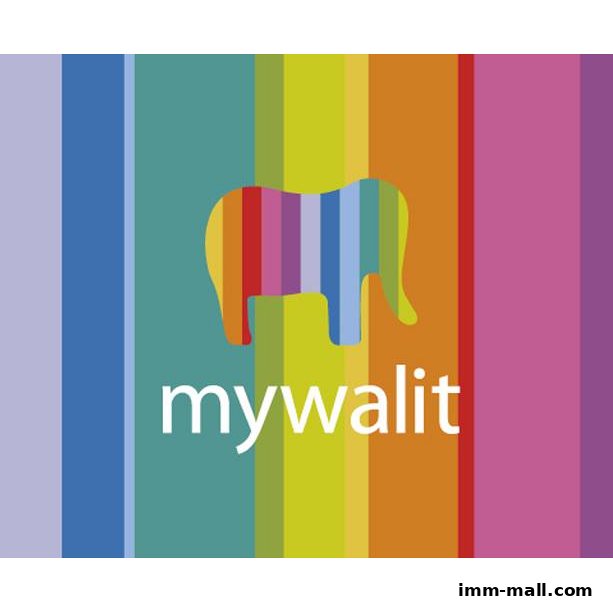 Mywalit logo featuring a colorful elephant silhouette against a striped rainbow background.