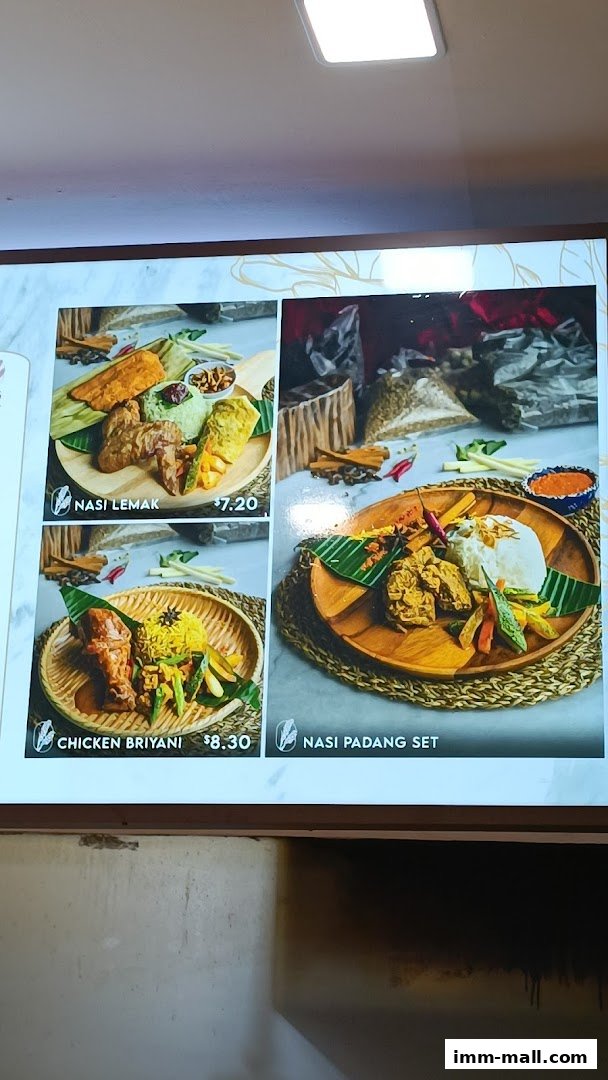 A menu display featuring three popular Malaysian dishes with prices.