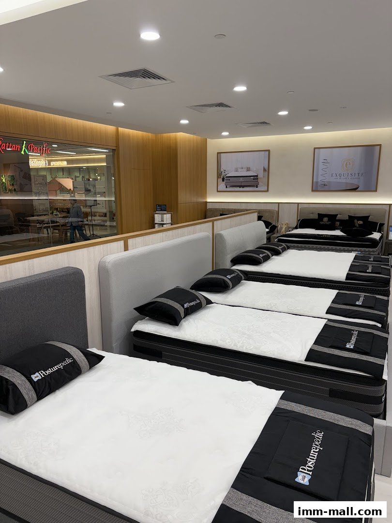 Interior view of a Sealy Sleep Boutique showcasing multiple Posturepedic mattresses.
