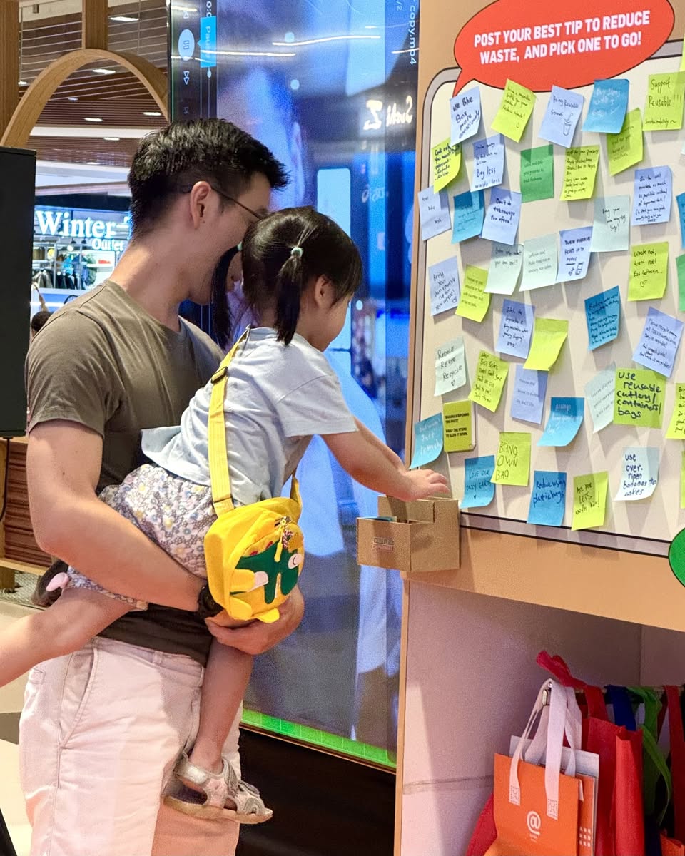 A display highlighting the benefits of reducing waste