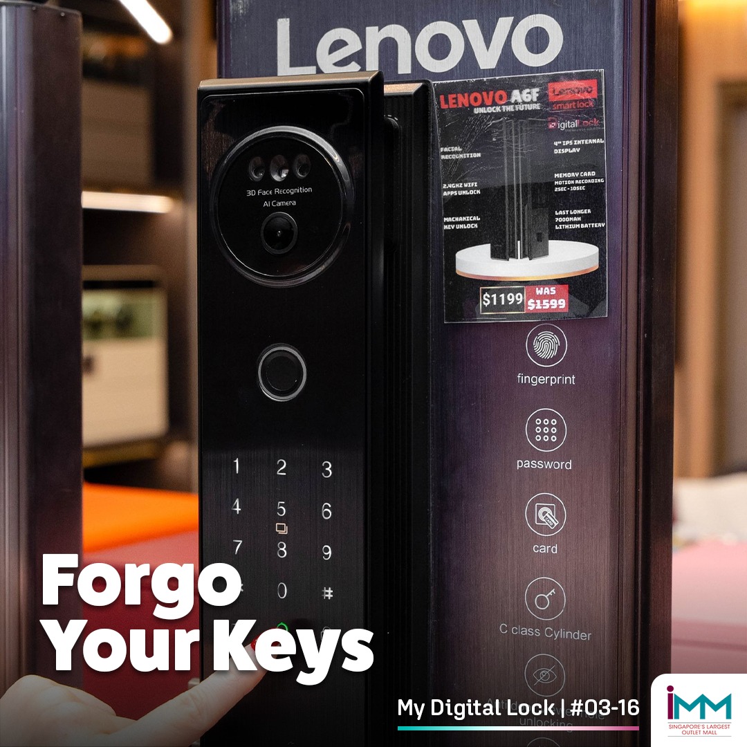A sleek smart lock installed on a modern door, symbolizing advanced home security and convenience.
