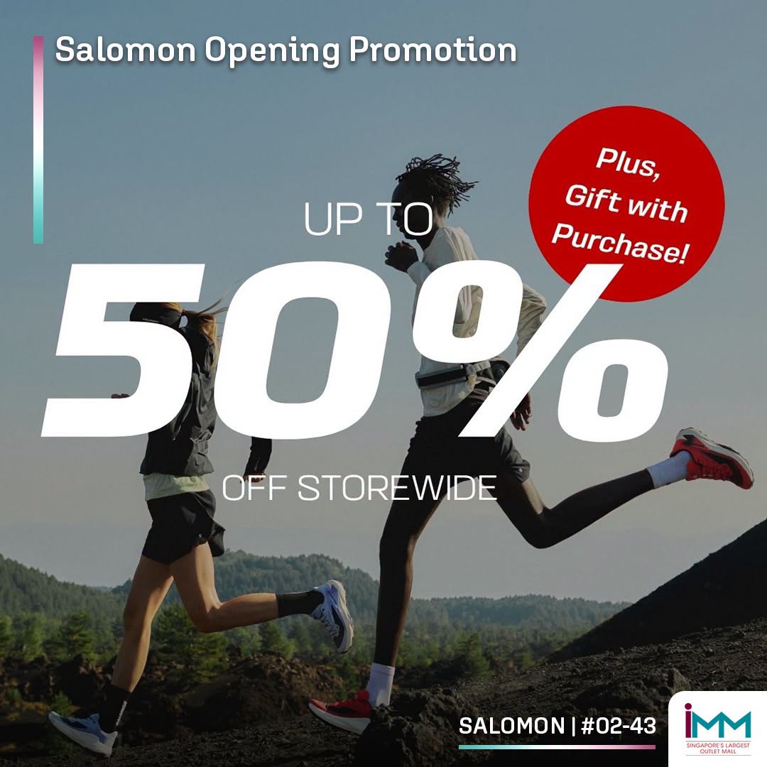 Salomon up to 50% off storewide promotion at IMM