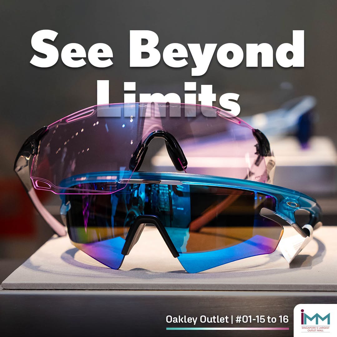 Oakley performance eyewear on display at IMM outlet sale